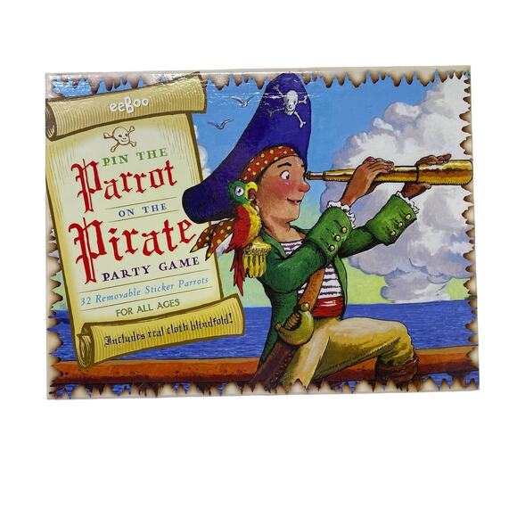 Pin the Parrot on the Pirate party game kids birthday party eeboo - Picture 1 of 4
